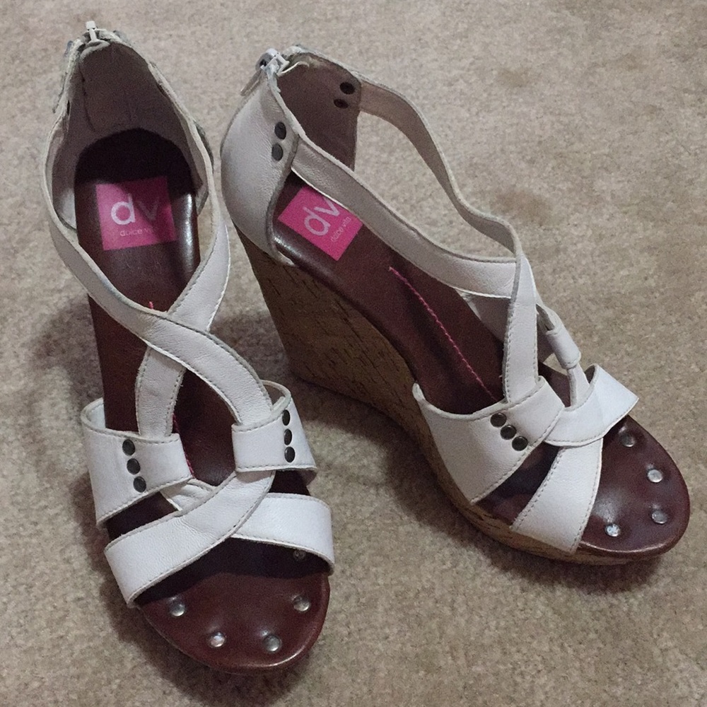 DV Dolce Vita White Wedges